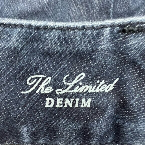 The Limited Womens Flare Jeans Blue Navy Pockets Dark Wash Denim Cotton Blend 8L - Picture 10 of 10